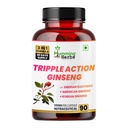 Humming Herbs Triple Action Ginseng with Red Korean, Siberian and American Ginseng Root Extract | Boost Energy and Immune Support - 90 Capsules