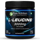 Pure Nutrition L-Leucine Powder 3000mg per Serving | Pre-Workout for Men & Women | 100% Pure & Unflavoured | Boosts Muscle Growth, Recovery & Stamina | Peak Performance -100g (33 Servings)