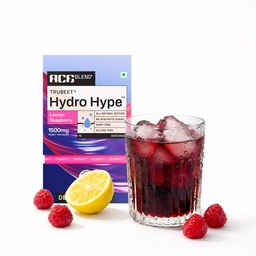 Ace Blend Hydro Hype (15 Sachets) | Energy & Blood Flow | Instant Hydration | Full-Spectrum Electrolytes | 100% Natural Beetroot Extract Multi Vitamins & Minerals | Lemon Raspberry - For Men & Women