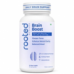 Rooted Brain Boost 6-in-1 Advanced Nootropic, 60 Veg Capsules