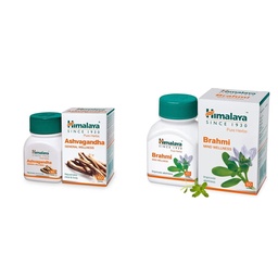 Himalaya Wellness Pure Herbs Ashvagandha General Wellness - 60 Tablets & Himalaya Wellness Pure Herbs Brahmi Mind Wellness - 60 Tablet