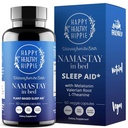 Namastay in Bed - Natural Sleep Aid for Adults - Low Dose Melatonin 0.5 Mg, Valerian Root, L-Theanine, Magnolia Bark, Chamomile - No Morning Grogginess, Non-Habit Forming, for Women - Vegan, 60 Ct