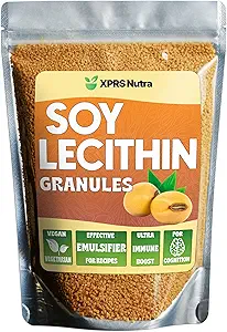 XPRS Nutra Soy Lecithin Granules Non GMO - Lecitina de SOYA - 100% Pure Soy Lethicin Granules - Premium SOYA Lethicin Granules - Food Grade Fat Emulsifier Suitable for Baking (16 Ounce)
