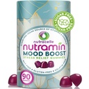 NUTRAMIN Mood Boost Multivitamin Gummy - Delicious & Yummy Anti-Stress Magnesium Ashwagandha Gummies + B Complex Vitamins for Focus and Calm - Sugar-Free, Vegan, Gluten-Free, Allergy-Safe (90 Count)