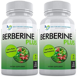 DOCTOR RECOMMENDED SUPPLEMENTS Berberine Plus 1200mg Per Serving - 120 Veggie Capsules Royal Jelly (120 Count (Pack of 2))