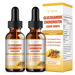 Totaria (2 Packs) Glucosamine Chondroitin MSM Support Joint Health - Chondroitin Sulfate Supplement Turmeric, Quercetin, Bromelain, MSM Oil