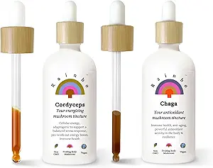 Rainbo Libido Bundle, Cordyceps Mushroom Extract + Chaga Mushroom Tincture, Dual Extract Daily Mushroom Tinctures for Comprehensive Immune Support, Vegan Liquid Mushroom Supplements