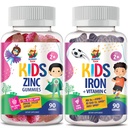 Iron Gummies for Kids & Zinc Gummies for Kids. Iron Vitamins with Vitamin C. Zinc Chewable Gummy for Immune Support - Powerful Natural Antioxidant Non-GMO Supplement for Children Men Woman Adults