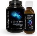 Intelligent Labs 2-in-1 Bundle of 500MG Liposomal Glutathione (Liquid Antioxidant Supplement) and 1MG 5-MTHF Methylfolate as Quatrefolic Acid® (MTHFR Supplement for Methylation Support)
