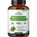 Zazzee Extra Strength Wild Lettuce 10:1 Extract, 120 Vegan Capsules, 4 Month Supply, Lactuca Virosa, Relaxation, Calm & Mood Support, Concentrated 10X Extract, 100% Vegetarian, Non-GMO, Made in USA