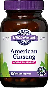 Oregon's Wild Harvest Non-GMO American Ginseng Capsules, 50 Count