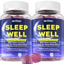 Nextdia Melatonin Free Sleep Gummies with Magnesium Glycinate, GABA, 5-HTP, L-Theanine, Valerian, Chamomile, Lemon Balm, Vitamin D3 & B6 - Hormone & Drug- Free, Non-Habit Forming,2 Pack