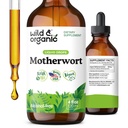 Wild & Organic Motherwort Tincture - Good Mood, Calmness, Overall Support - Supplements for Women with Motherwort Herb - Vegan, Sugar & Alcohol-Free Extract Drops - 4 fl oz