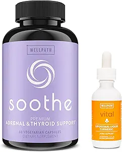 WellPath Bundle of Soothe Thyroid Support & Hormone Balance for Women + Vital Liquid Liposomal Curcumin Drops