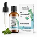 Water Soluble Wild Oregano Oil Organic Liquid Drops - Oregano Oil for Healthy Gums and Sore Throats, Digestive and Immune Support, Respiratory Health