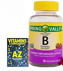 Spring Valley Vitamin B Complex Supplement Adult Vegetarian Gummies, 70 Count+Better Guide Vitamins Supplements