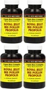 Y.S. Eco Bee Farms, (4 Pack) Royal Jelly, Bee Pollen, Propolis, Plus Korean Ginseng, 90 Capsules