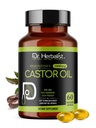 Dr. HERBALIST Castor Oil Capsules 1600mg - Cold-Pressed Ricinus Communis Seed Oil, No Fennel - 60 Easy-Swallow Vegetarian Softgels (30 Servings) - Castor Oil Pills for Hair & Skin - Halal