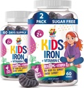 SUNNY SAM Iron Gummies for Kids & Teens - 10mg Vitamins with Vitamin C - Low-Sugar Chewable Iron Gummy Supplement for Immune Support, Supports Red Blood Cell Production for Children & Teen Girls