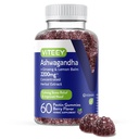Viteey Ashwagandha Gummies with Ginseng & Lemon Balm - Mood, Calm & Stress Support Ashwagandha Supplements - Vegan, Gluten-Free - 60 Count