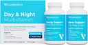 Multivitamin Day & Night Routine | Energy & Mental Clarity, Bones & Joints, Beauty, Restful Sleep | 30-Day Supply | Vitamins A, C, D, E, B-Complex | Magnesium, Biotin, Zinc, Botanicals, & Minerals