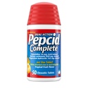 Pepcid Complete Acid Reducer + Antacid Chews, 10mg Famotidine, 50 Ct | Heartburn Relief, OTC, 800mg Calcium Carbonate, 165mg Magnesium Hydroxide, 10 mg Famotidine, For Acid Reflux, Tropical Fruit