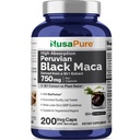 NusaPure Peruvian Black Maca Root, 750 mg, 200 Veg Capsules ((Non-GMO, Vegan)