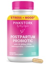 Pink Stork Probiotics for Postnatal Women - 30 Billion CFUS with Ashwagandha and Chamomile, Postpartum Essentials for Hormone Balance, Mood Support, Gut Health, Digestive Wellness, 30 Capsules