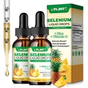 2 Pack Selenium Liquid Drops, 200mcg Liquid Selenium Supplement with Vitamin C & Zinc, Support for Immune System, Antioxidant & Heart Health, High Absorption, Pineapple Flavor
