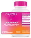 Pink Stork Labor Prep Supplement, 60 Vegan Capsules | Evening Primrose Oil & Red Raspberry Leaf, Third Trimester Support, Gentle Labor & Postpartum Support