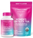 Pink Stork Fertility Bundle for Women – Conception Tea + Prenatal Vitamin Support with Inositol, Vitex, Folate & Ashwagandha – Supports Hormone Balance, Cycle Health & Preconception Wellness