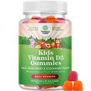 Chewable Vitamin D Gummies for Kids-Delicious Kids Vitamin D 1000 IU Per Serving Gummy Vitamins for and Toddlers Immune Support Plus Muscle Teeth and Bone Health - Gelatin Free Fruit Flavors 60 Count