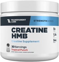Transparent Labs Creatine HMB - Creatine Monohydrate Powder with HMB for Muscle Growth, Increased Strength, Enhanced Energy Output, and Improved Athletic Performance - 30 Servings, Tropical Punch