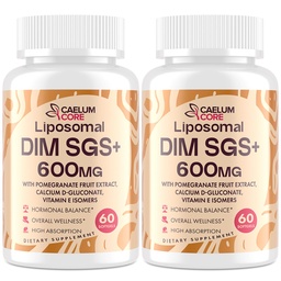Liposomal DIM SGS Supplement - Estrogen Supplements for Women & Men Contains Sulforaphane Glucosinolate, Vitamin E, Pomegranate Fruit - Support Detox and Antioxidant (2 Pack)