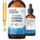 Wild & Organic Adrenal Support - Ashwagandha & Rhodiola Rosea Drops - 2 oz | Alcohol-Free - No Added Sugar - No Artificial Additives, Flavors or Colors - Glycerin-Based - Pure Formula