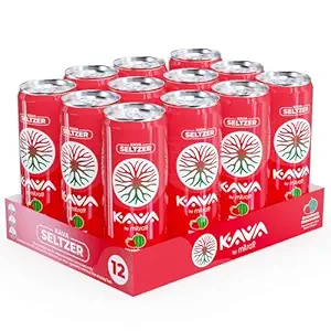 MITRA-9 Botanical Beverages - Strawberry Watermelon Sparkling Kava Drink With Kava Root Extract - Mood Enhancer - Plant Based - Promotes Natural Calm & Clarity (12 Fl. Oz) (12)