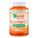 Qunol Zero Sugar Turmeric Gummies, Gummy with 500mg Turmeric Curcumin, Joint Support Supplement, Ultra High Absorption Tumeric Curcumin, Vegetarian, Gluten Free, 120 Count
