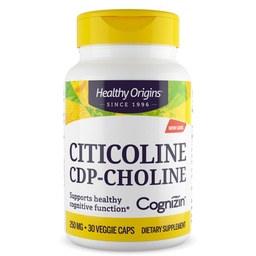 Healthy Origins Cognizin (Citicoline), 250 mg - Brain Supplement for Memory with Citicoline CDP Choline - Non-GMO, Vegan & Gluten-Free Supplement - 30 Veggie Capsules