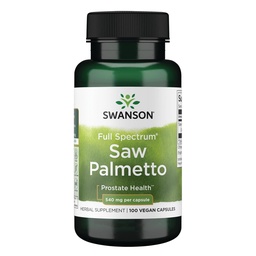Swanson Saw Palmetto Full Spectrum Herbal Supplement for Men Seeking Prostate, Hair, and Urinary Health Support - 540 mg (100 Vegan Capsules)