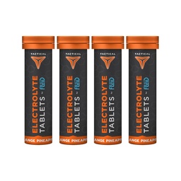 Fluid Tactical- Effervescent Hydration Tablets, Electrolyte Replacement & Dehydration Prevention, 4 Pack, 40 Servings (Orange Pineapple)