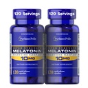 Puritan's Pride Premium Super Strength Melatonin 10mg Sleep Aid, Dietary Supplement for Sound, Restful, & Longer Sleep Support, 4 Month Supply, 120 Rapid Release Capsules, 2 Pack (Packaging May Vary)