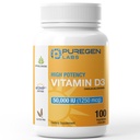 Puregen Labs Vitamin D3 50,000 IU (1250 mcg) 100 Weeks Supply for Healthy Muscle Function, and Immune Support, Non-GMO, Gluten Free - 100 Vegetable Capsules