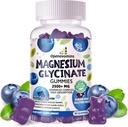 Magnesium Glycinate Gummies 2500mg - Sugar Free Magnesium Potassium Supplement with Vitamin D, B6, CoQ10 for Calm Mood & Sleep Support - 90 Blueberry Gummies