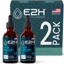 E2H Liver Support Supplement with Milk Thistle - Liver Health Formula - Artichoke Extract, Dandelion Root, Chanca Piedra, and More - Absorbent Liquid Formula (2 Bottles)