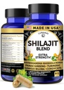 Lunakai USA Made Pure Shilajit Capsules with Ashwagandha, Rhodiola & Cordyceps - Extra Strength Shilajit Extract for Men & Women, 60ct