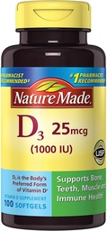 Nature Made Vit D-3 1000Iu, 100 CT (Pack of 3)