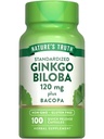 Nature's Truth Ginkgo Biloba 120mg | Plus Bacopa | 100 Quick Release Capsules | Standardized Extract | Non-GMO and Gluten Free Supplement