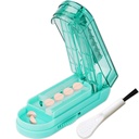 Johnbee Pill Cutter Splitter for Small and Tiny Pills. Adjustable Pill Splitter Accurately Cuts Multiple Pills at Once. Sharp Blade with Safety Guard. Non-Slip Silicone Edge (Lake Blue)