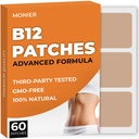 B12 Patches (Pack of 60) - 100% Natural Patch for Women and Men - Firming, Energy, Focus & Body Support - Enhanced Formula