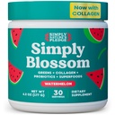 Simply Blossom Nutrition Daily Greens & Superfood Powder + Collagen + Probiotics for Women's Digestive Health & Bloating Relief. Help Your Health Bloom - 30 Day Supply - Watermelon
